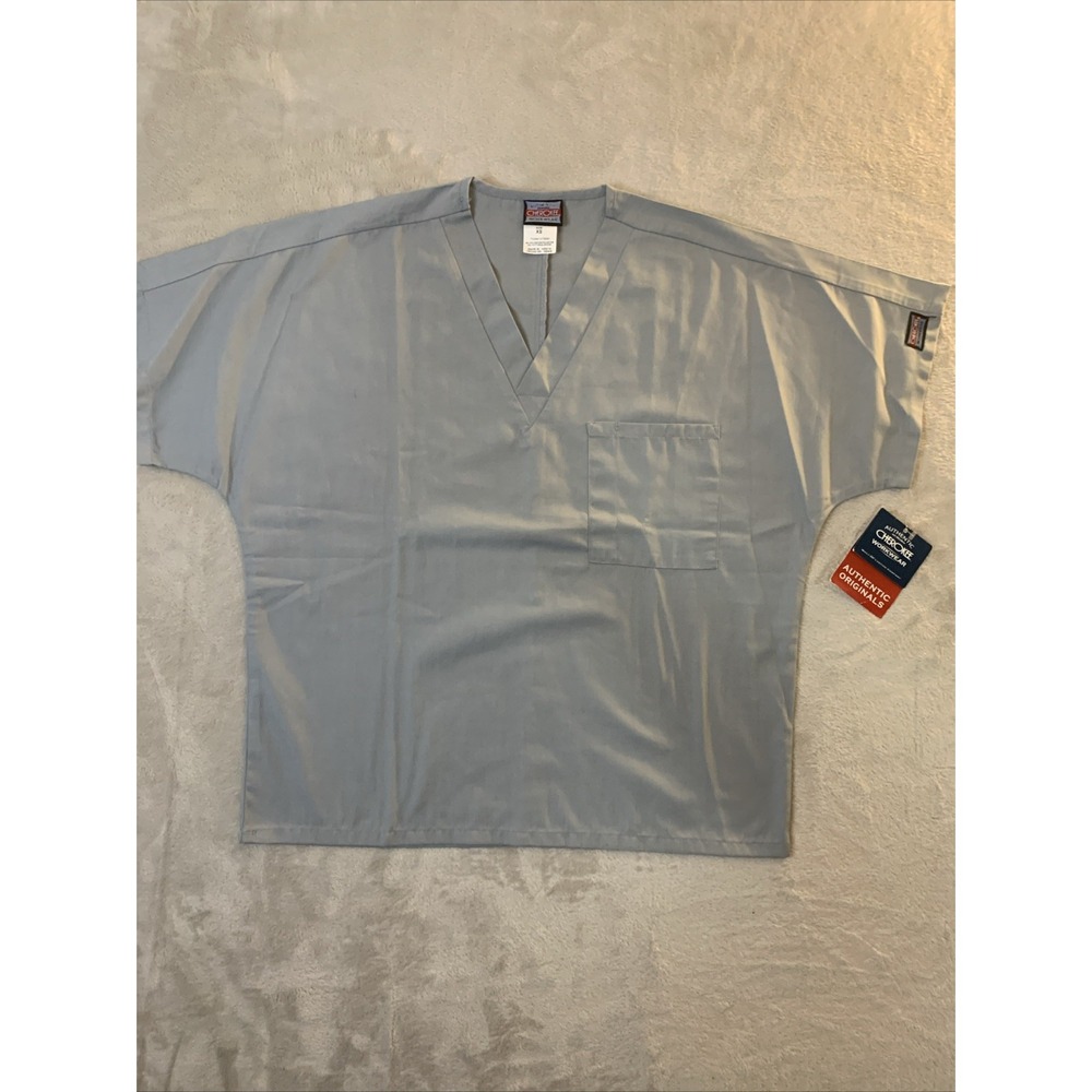 Cherokee Authentic Workwear New Scrub Top Unisex Grey 1 Pocket V Neck
